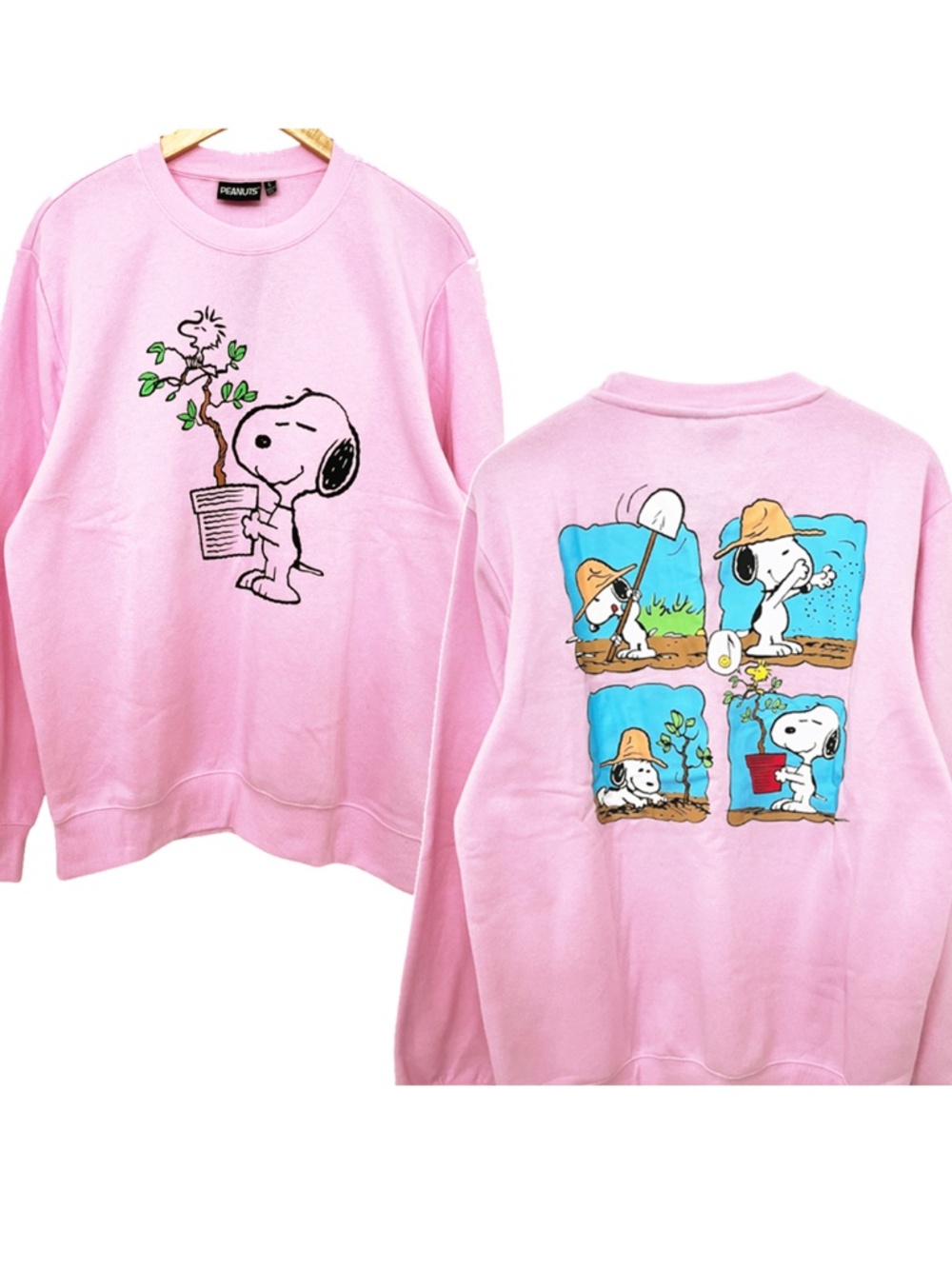 Peanuts Snoopy Women's Sweatshirt Gardening Graphic Large NWT